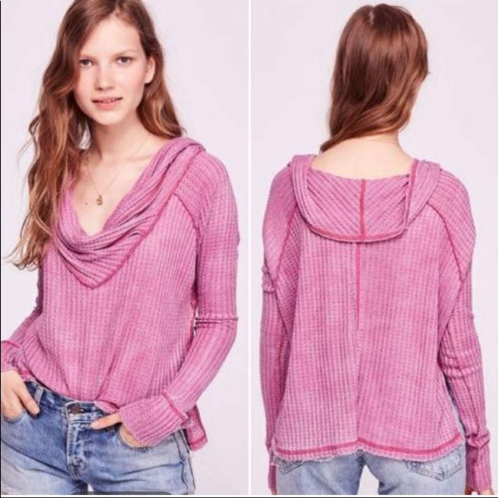 FP We The Free Waffle Knit Cowl Neck Wildcat - Picture 5 of 8